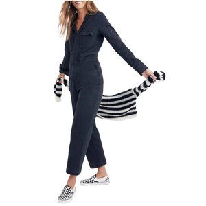 MADEWELL Garment Dyed Denim Slim Coverall Jumpsuit In Classic Black Size 4